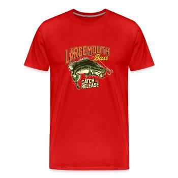 Bass fish - Men's Premium Organic T-Shirt - red - Front - Damien (186cm)