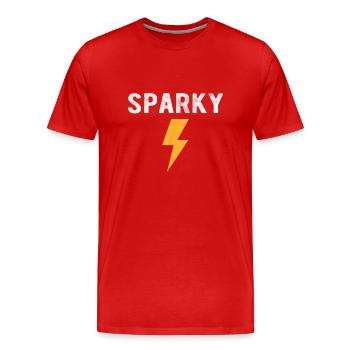 Électricien Cadeau Drôle Sparky Surnom Lightning - T-shirt bio Premium Homme - rouge - Devant - Damien (186cm)