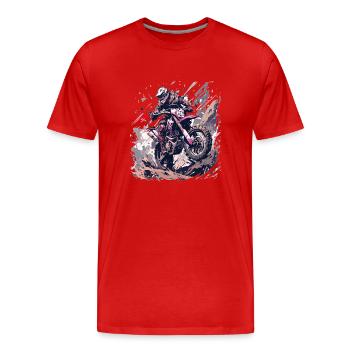 Supermotard Motocross Moto Moto Moto - T-shirt bio Premium Homme - rouge - Devant - Damien (186cm)