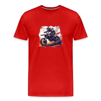 Supermotard Motocross Moto Moto Moto - T-shirt bio Premium Homme - rouge - Devant - Damien (186cm)