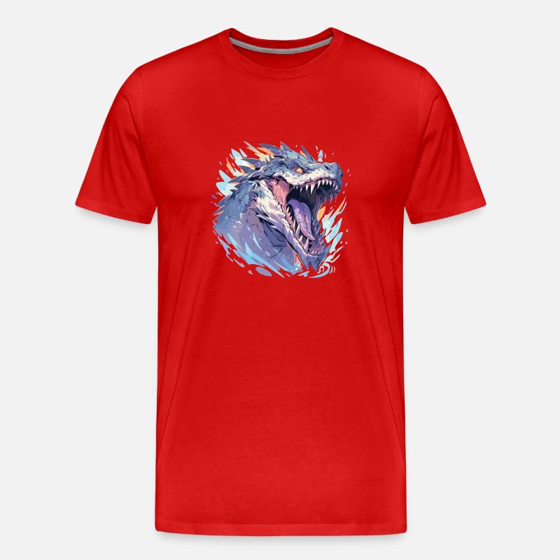 Dinosaurier - Männer Premium Bio T-Shirt - Rot