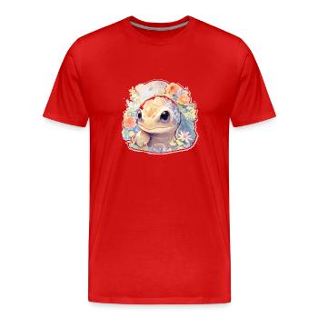 Turtle Lizard Turtle Baby Turtles - Men's Premium Organic T-Shirt - red - Front - Damien (186cm)
