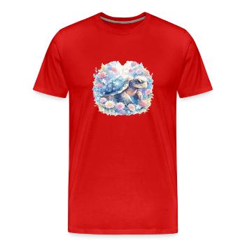 Turtle Lizard Turtle Baby Turtles - Men's Premium Organic T-Shirt - red - Front - Damien (186cm)