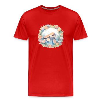 Turtle Lizard Turtle Baby Turtles - Men's Premium Organic T-Shirt - red - Front - Damien (186cm)