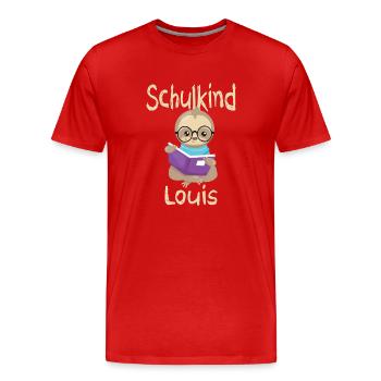 Schulkind Louis Faultier - Männer Premium Bio T-Shirt - Rot - Vorne - Damien (186cm)
