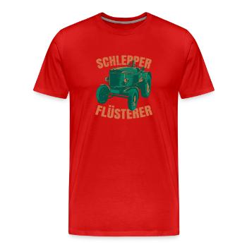 Schlepper Flüsterer - Männer Premium Bio T-Shirt - Rot - Vorne - Damien (186cm)