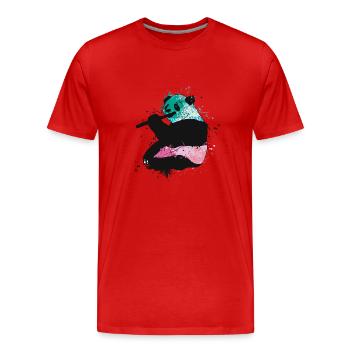Splash Art Riesenpanda Pandabär Großer Panda - Männer Premium Bio T-Shirt - Rot - Vorne - Damien (186cm)