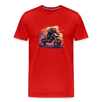 Motocross Motocross Moto Dirt Bike Dirt Bikes - T-shirt bio Premium Homme - rouge - Devant - Damien (186cm)
