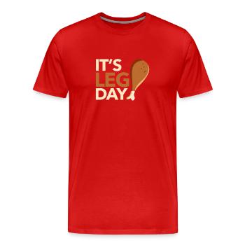 C’est le jour des jambes Fun Workout Turkey - T-shirt bio Premium Homme - rouge - Devant - Damien (186cm)