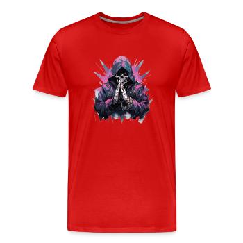 Crâne Crâne Crânes Crâne Squelette - T-shirt bio Premium Homme - rouge - Devant - Damien (186cm)