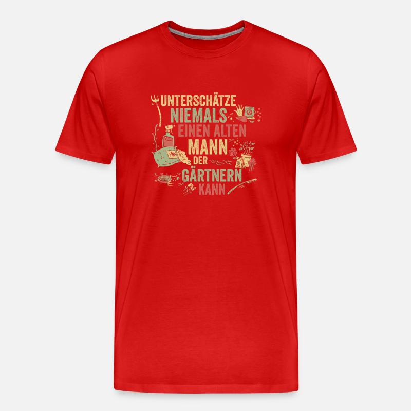 Hobbygärtner Garten Gärtner Gartenarbeit - Männer Premium Bio T-Shirt - Rot