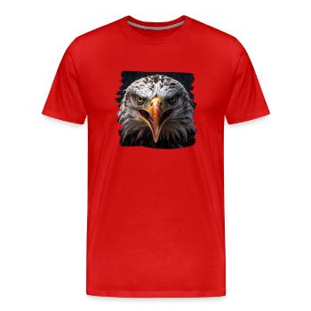 Aulne pygargue à tête blanche oiseau aigle pierre - T-shirt bio Premium Homme - rouge - Devant - Damien (186cm)