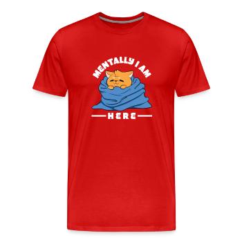 Spirituellement, je suis ici - T-shirt bio Premium Homme - rouge - Devant - Damien (186cm)