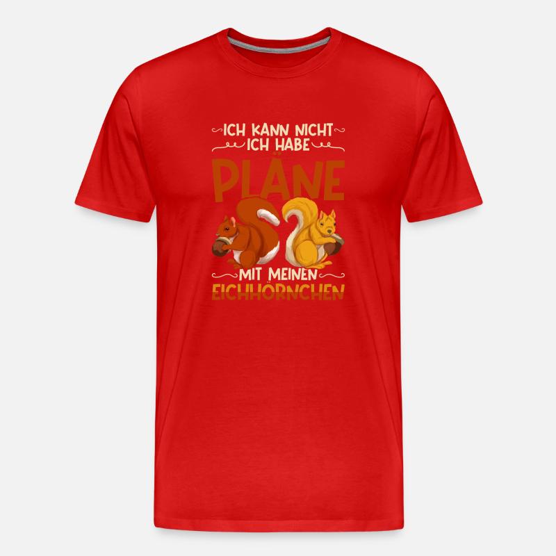 Nagetier Waldbewohner Tier Lustiges Eichhörnchen - Männer Premium Bio T-Shirt - Rot