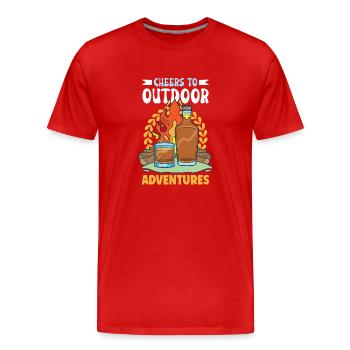Campfire Nights Whisky Delights Outdoor-abenteuer - Männer Premium Bio T-Shirt - Rot - Vorne - Damien (186cm)
