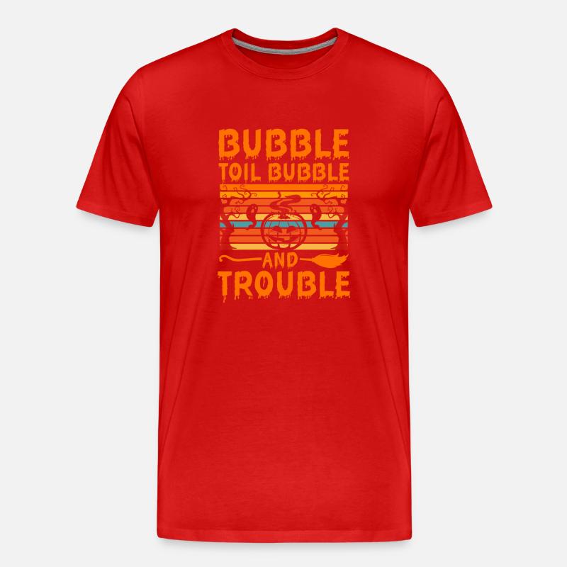 Halloween Bubble trouble - Männer Premium Bio T-Shirt - Rot