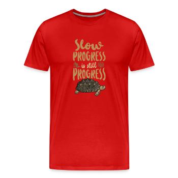 Tortue de mer Tortue Progrès lents - T-shirt bio Premium Homme - rouge - Devant - Damien (186cm)