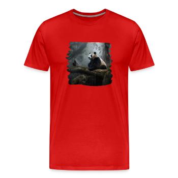Pandas realistic Panda Großer Panda - Männer Premium Bio T-Shirt - Rot - Vorne - Damien (186cm)