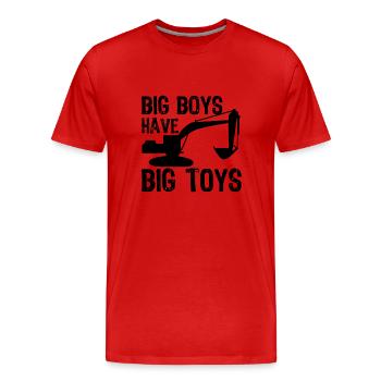 Excavator driver - Men's Premium Organic T-Shirt - red - Front - Damien (186cm)