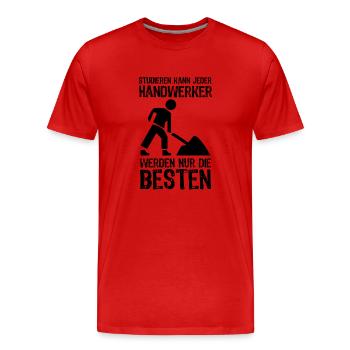 Handwerker - Männer Premium Bio T-Shirt - Rot - Vorne - Damien (186cm)