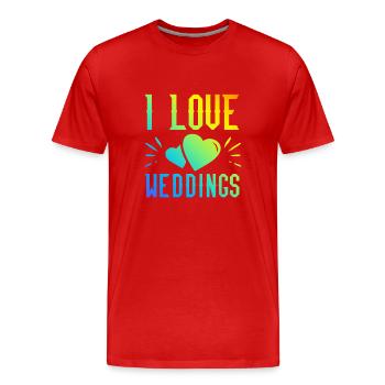 J’adore le mariage - T-shirt bio Premium Homme - rouge - Devant - Damien (186cm)