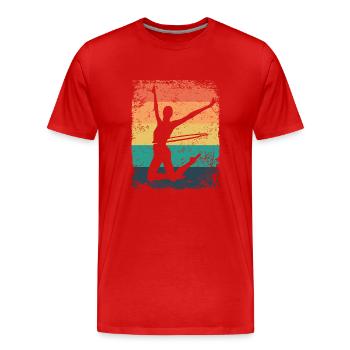 Gymnaste Gymnastique Rétro Rythmique Mature - T-shirt bio Premium Homme - rouge - Devant - Damien (186cm)