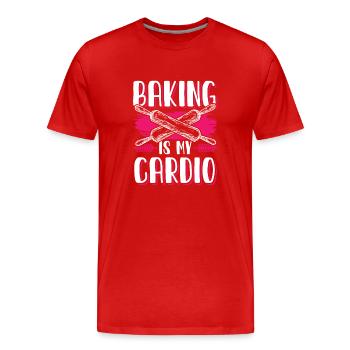 La pâtisserie est mon Cardio - T-shirt bio Premium Homme - rouge - Devant - Damien (186cm)