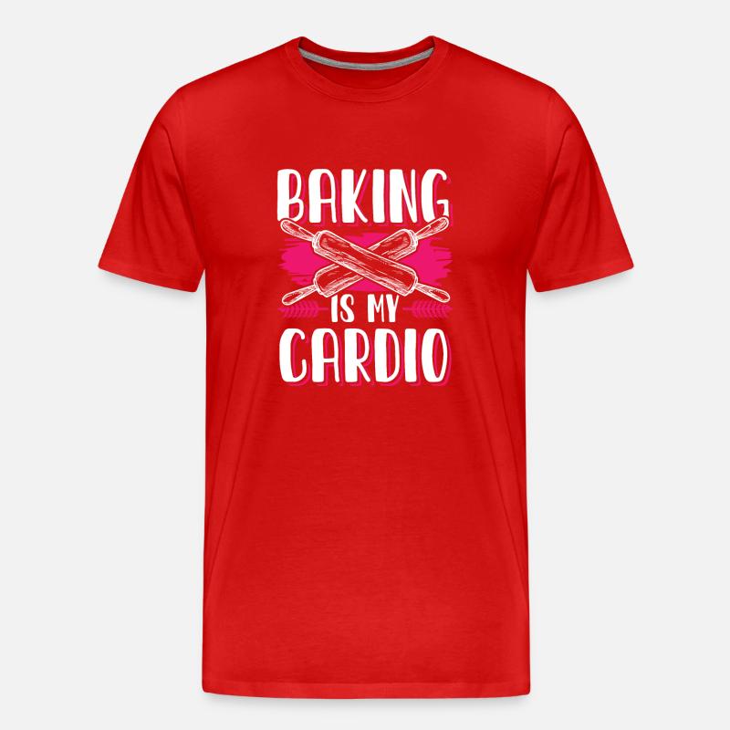Baking is my Cardio - Männer Premium Bio T-Shirt - Rot