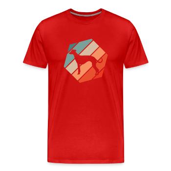 Whippet Retro Hund - Männer Premium Bio T-Shirt - Rot - Vorne - Damien (186cm)
