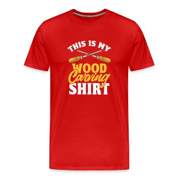 Woodworking carving carpenter - Men's Premium Organic T-Shirt - red - Front - Damien (186cm)