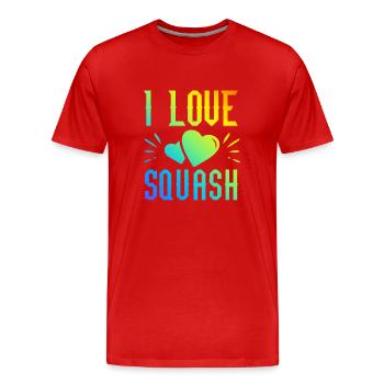 J’adore le squash - T-shirt bio Premium Homme - rouge - Devant - Damien (186cm)