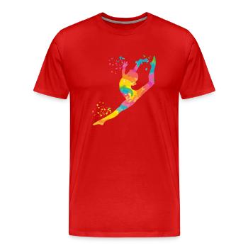 Gymnaste avec gymnastique rythmique au sol - T-shirt bio Premium Homme - rouge - Devant - Damien (186cm)