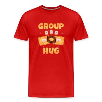 Group Hug - Männer Premium Bio T-Shirt - Rot - Vorne - Damien (186cm)