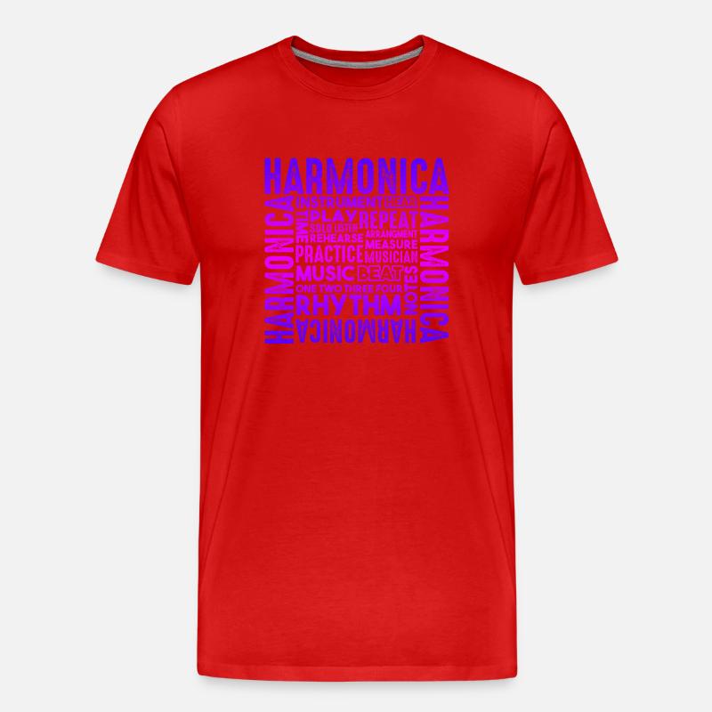 Harmonica Things About Harmonica - Men's Premium Organic T-Shirt - red