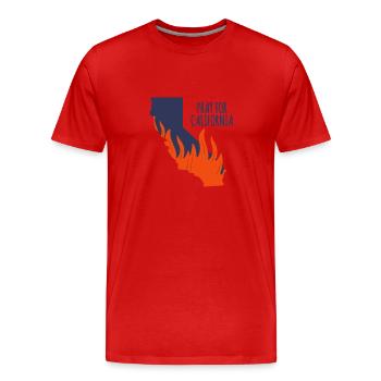 California This Place - Men's Premium Organic T-Shirt - red - Front - Damien (186cm)