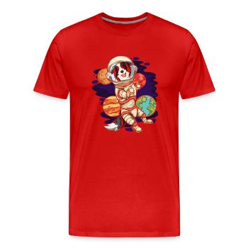 Univers Chiens Cadeau Astronaute Border Collie - T-shirt bio Premium Homme - rouge - Devant - Damien (186cm)