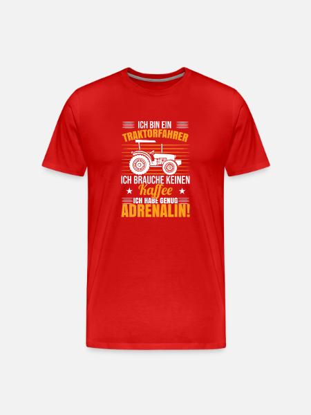 Ich bin Traktorfahrer - Männer Premium Bio T-Shirt - Rot