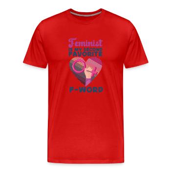 Feminist Heart Feminist Is My - Männer Premium Bio T-Shirt - Rot - Vorne - Damien (186cm)