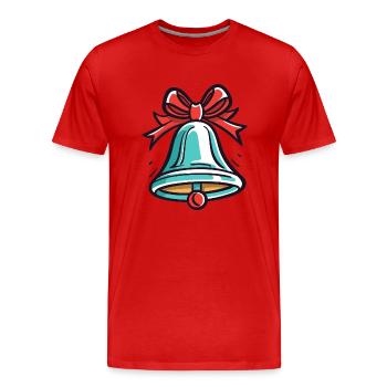 Cloche pour Noël - T-shirt bio Premium Homme - rouge - Devant - Damien (186cm)