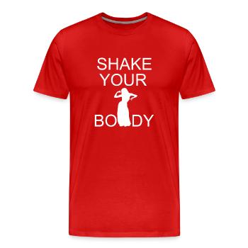 Bauchtanz Shake your Body - Männer Premium Bio T-Shirt - Rot - Vorne - Damien (186cm)