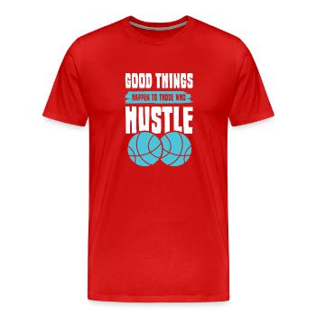 hustle basketball - Männer Premium Bio T-Shirt - Rot - Vorne - Damien (186cm)