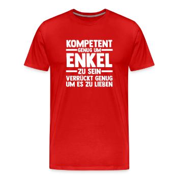 Enkel - Männer Premium Bio T-Shirt - Rot - Vorne - Damien (186cm)