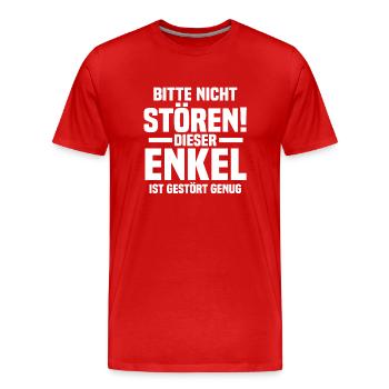 Enkel - Männer Premium Bio T-Shirt - Rot - Vorne - Damien (186cm)
