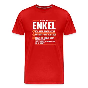 Enkel - Männer Premium Bio T-Shirt - Rot - Vorne - Damien (186cm)