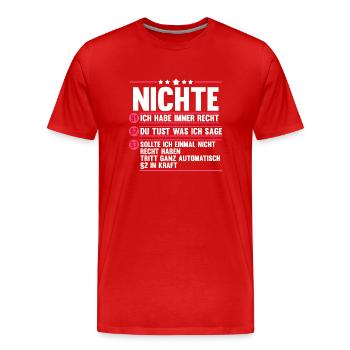 Nichte - Männer Premium Bio T-Shirt - Rot - Vorne - Damien (186cm)