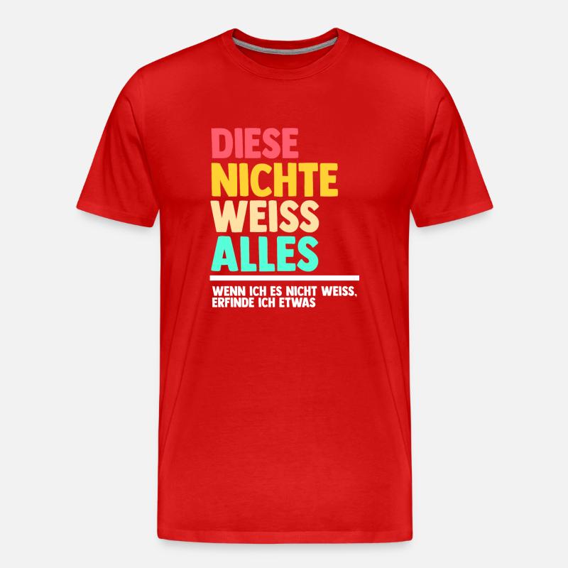 Nichte - Männer Premium Bio T-Shirt - Rot