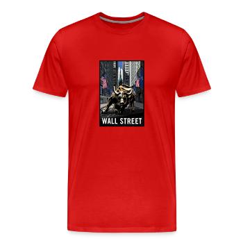 NY Stock Exchange Bull - Men's Premium Organic T-Shirt - red - Front - Damien (186cm)