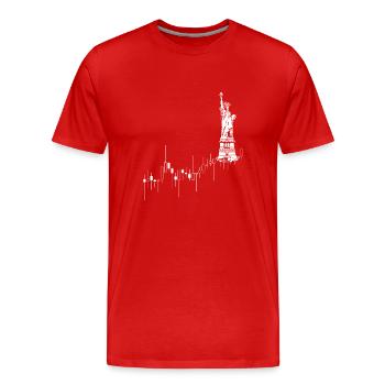 NY Stock Exchange Bull - Men's Premium Organic T-Shirt - red - Front - Damien (186cm)
