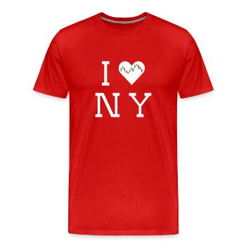 NY Stock Exchange Bull - Männer Premium Bio T-Shirt - Rot - Vorne - Damien (186cm)