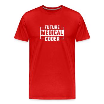 Medical Coding Medical Coders - Men's Premium Organic T-Shirt - red - Front - Damien (186cm)